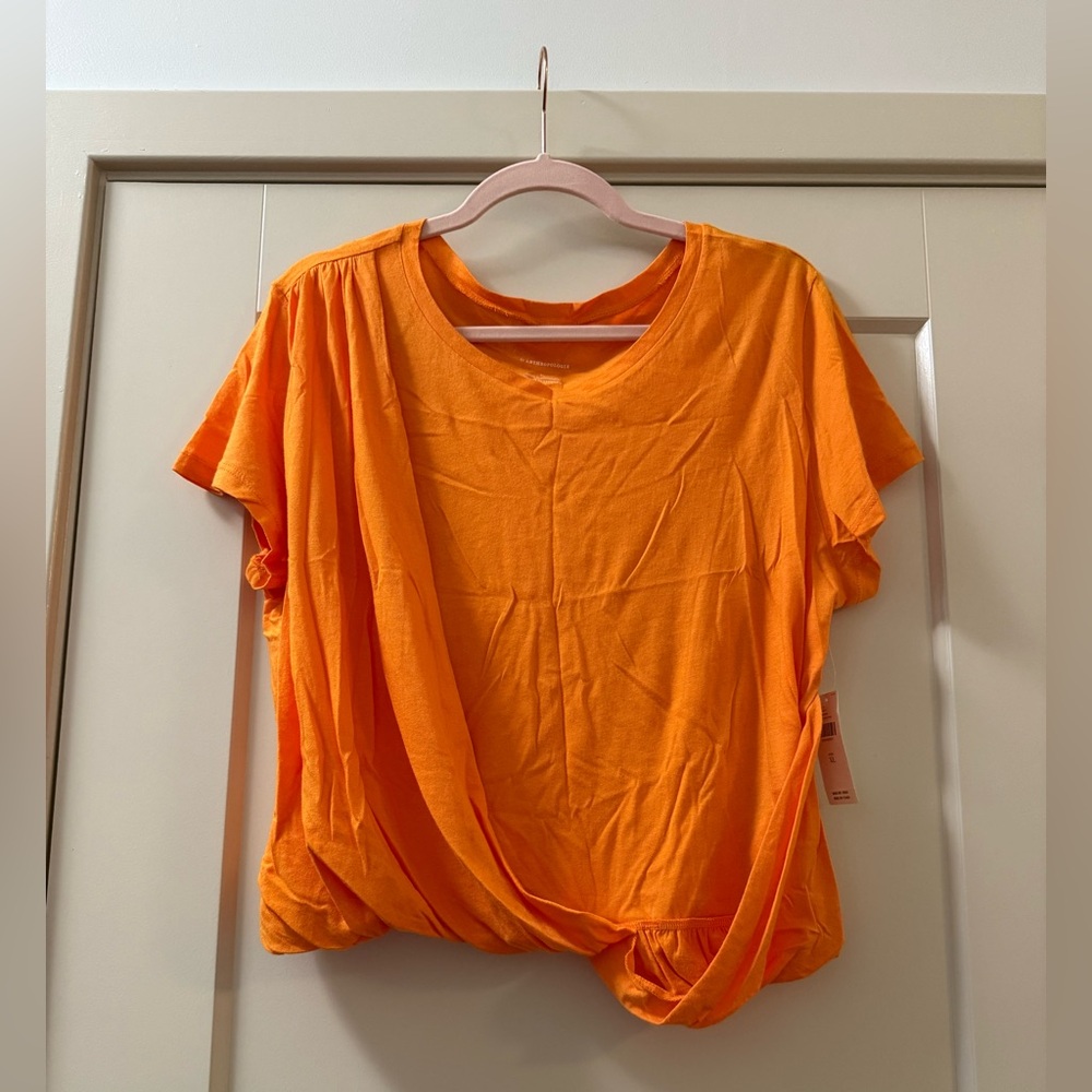 Anthropologie Orange Short Sleeve Tee